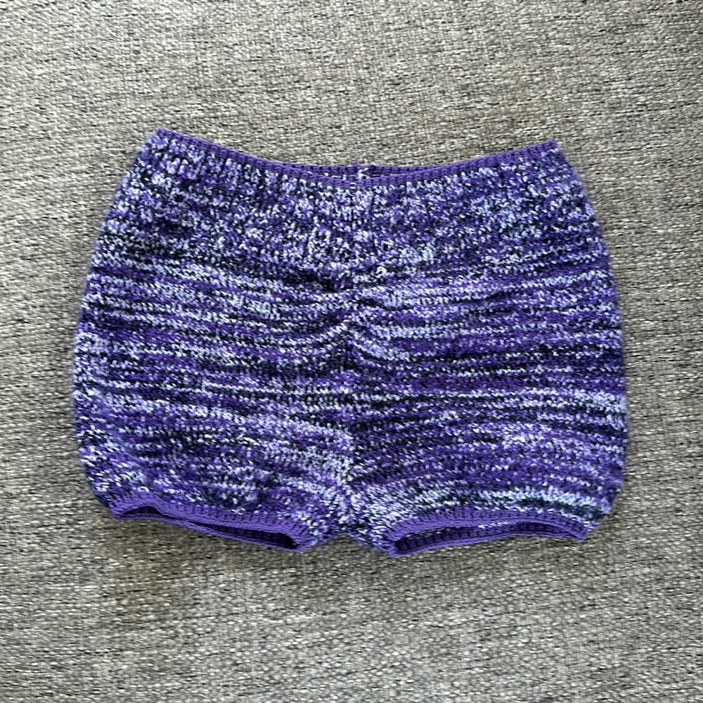 Capezio Girls Youth XS Purple Space Dye Knit Dance Warm Up Shorts
